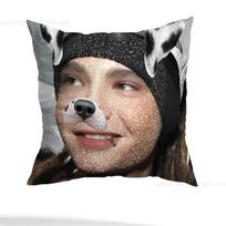 T-Tom kaulitz Bill Kaulitz Pagalvės užvalkalas Kvadratinis Dvipusis Spausdinimas Trumpas pliušas Sofos pagalvės užvalkalas Miegamojo naktinis staliukas Pagalvė 12x12Inch gray