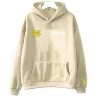 Hamilton 44 Hoody Lewis Hamilton Racing Megztiniai Unisex Madingi Drabužiai Ilgomis Rankovėmis High Street Sportinis Kostiumas Su Gobtuvu XS juoda