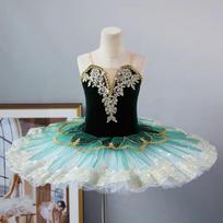 Mergaičių Baleto Princesės Suknelė: Gulbių ežero pasirodymo kostiumas su tiulio pūstu sijonu 150 cm tamsiai žalia spalva