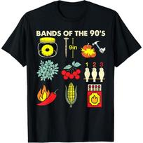 XXIAOLONG Retro Populiarių 90-ųjų Muzikos Grupių Roko Juokingi Vintage Marškinėliai XXXL juoda