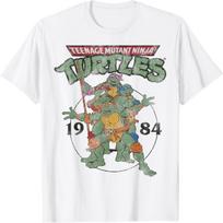Paaugliškos Mutantinės Vėžliukės Klasikinis Apskritimas 1984 Marškinėliai T-Shirt S balta