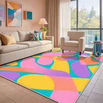 Abstraktus spalvotas svetainės kilimas Modernus prabangus namų miegamojo naktinio staliuko kilimėlis Lengvai prižiūrimas Prieškambario kavos staliuko kilimas Tapis 60*90cm