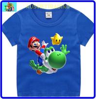 Naujas su etiketėmis Super Mario Žaidimų Marškinėliai berniukams mergaitėms Viršus T-shirt visiškai naujas vaikų medvilninis 100