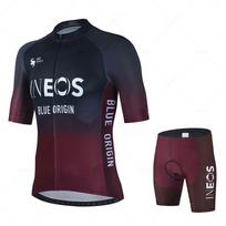 Ineos 2026 Vyriškas trumpomis rankovėmis dviračių marškinėlių komplektas Vasaros Bicicleta apranga MTB Maillot Ropa Ciclismo Sportinė apranga Mėlynas dviračių kostiumas S