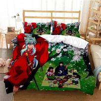 3D Spausdinta Anime Inuyasha Antklodės Užvalkalas Sesshoumaru Patalynės Komplektas Ir Dvigulis Twin Pilnas Karalienės Karaliaus Suaugusiems Vaikams Lovos Patalynė Antklodės Užvalkalas 70x133cm 3pcs