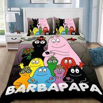 Animacinis B-Barbapapa patalynės komplektas miegamajam Minkšti modernūs pledai Patogus vaikiškas antklodės užvalkalas, antklodės užvalkalas ir pagalvės užvalkalas 70x133cm 3pcs