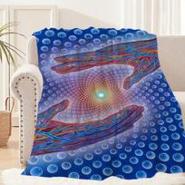 Alex Grey Trippy Psychedelic Blanket Blanket for Couch Sofa Travel Home Picni Flannel Blanket birthday gift Warm Comfortable 30x40in