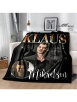 The Originals Klause Mikaelsono Spausdinti pledai Šilti flaneliniai pledai Minkštas ir patogus pledas Lovos patalynė Gimtadienio dovana 75X95CM pilka spalva