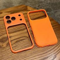 Matte 2 In 1 Camera Film Protector Case for iPhone 16 15 14 13 12 11 Pro Max Instantly Change to 17 Pro Max Shockproof Cover iPhone 12 Pro oranžinė