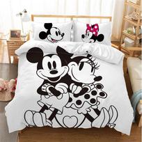 Kalėdinė Mickey ir Minnie Mouse patalynės komplektas Animacinis Vaikams Berniukams Mergaitėms Suaugusiems Antklodės užvalkalas Kalėdų Gimtadienio Dovana EU Single(135*200cm)3pcs