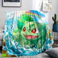 Pokémon Bulbasaur rašto flanelinis pledas, aukštos kokybės, patogus visais metų laikais, namų dekoras, šiluma ir komfortas, puikiai tinka dovanoms. 80cm x 120cm