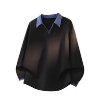 Yipin Yuan YPY-9913P Ribbed Color Block Polo Shirt: Small Size 31, Large Size 36, Available in Various Colors 4XL pilkai žalia spalva