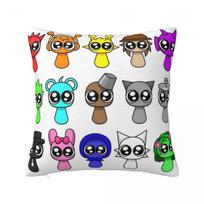 Sprunki Game Character Pillow Cover Cushion Cover Soft Printed Pillow Case Novelty Pillowcases For Office Car Home Decorative 12x12Inch