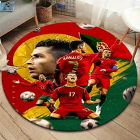 CR7 Apvalus kilimas, Kilimas svetainei, miegamajam, sofai, žaidimų kambariui dekoruoti, Neslystantis grindų kilimėlis 80cmx80cm