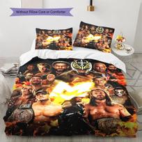 WWE rašto patalynės antklodžių komplektas Antklodės užvalkalas Pagalvės užvalkalas Namų dekoras Dovana (1 * užvalkalas antklodei + 2 * užvalkalai pagalvėms, be užpildo) 135x200cm