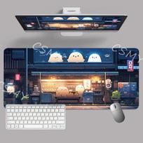 Large Gaming Mouse Pad Japan Aesthetics Anime Mousepad XXL Rubber Mouse Mat Locking Edge Laptop Desk Mat Game Non-Slip Desk Pads 30x60cm with edge