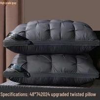Luxury Super Soft Neck Support Pillow - Five-Star Hotel Quality Alternative to Down 700g Low Pillow (7D Filling) šviesiai pilka spalva
