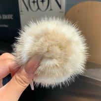 Real Mink Fur Flower Brooch Women's Simple Fashion High-end Sweater Pin Accessories Clothes Scarf Decorative Accessories 7cm pilka