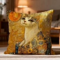 Popular G-GGustav Klimt Cushion Cover Soft Washable Pillow Case Multi-Scene for Couch Bed Travel Office Use 30cmx30cm