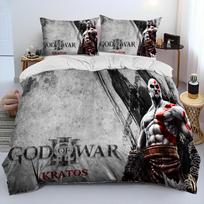 God Of War Game Gamers Kratos Comforter Bedding SetDuvet Cover Bed Set Quilt Cover PillowcaseKing Queen Size Bedding Set Kids EU Single(135*200cm)3pcs