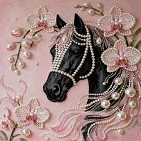 Black Horse Full 5D DIY Pearl Gem Art Diamond Painting Kits for Adults/Beginners Gift Idea Home Decor 11.81x11.81in 30x30cm