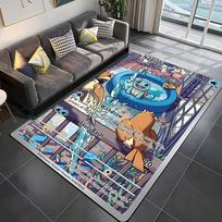 Pokemon Kortelės Squirtle Spausdintas Kilimas Kilimas Svetainei Vaikų Miegamojo Kilimėlis Sofai Durų Kilimėlis Grindų Kilimas Namų Dekoras Neslystantis Kilimėlis 40x60cm (16x24in)