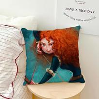 cartoon movie Brave m-Merida Princess cushion cover soft Pillow Case for Sofa Living Room Home office Decor Protective Covers 12x12Inch