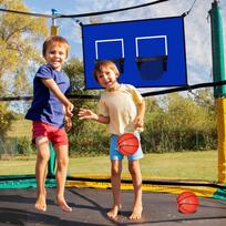 Basketball Goal For Trampoline Trampoline Hoop With Ball And Pump Weather-Resistant Ball Accessory For Outdoor Backyard Driveway mėlyna