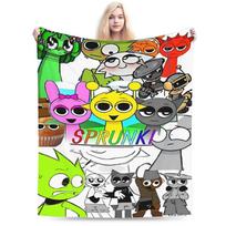 Sprunki veikėjų žaidimo aksominis pledas Pledai lovai Lauke šilta antklodė 75x100cm 30x40in