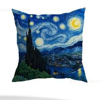 Van Gogh Pillow Case Sofa Living Room Bedroom Headboard Backrest Cushion Square Cushion Nap Time 12x12Inch orange