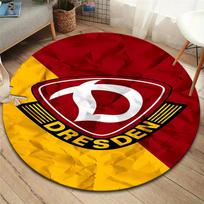 SG Dynamo Dresden apvalus kilimas, kilimėlis svetainei, miegamajam, sofai, žaidimų kambariui dekoruoti, neslystantis grindų kilimėlis 80cmx80cm