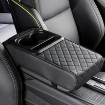 PU odos automobilio porankio pagalvėlė su puodelio laikikliu Daugiafunkcinė centrinės konsolės porankio pagalvėlė Stora, didinanti aukštį