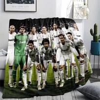 Real Madrido Žaidėjai, raštuotas flanelinis pledas, Aukštos kokybės, Patogus visais metų laikais, Namų dekoras, Šiluma ir jaukumas, Puikiai tinka dovanoms. 80cm x 120cm