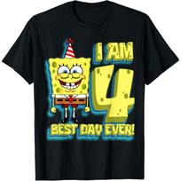 Mademark x SpongeBob SquarePants - SpongeBob SquarePants Birthday I am 4 Best Day Ever T-Shirt S juoda