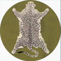 Leopardo rašto miegamojo dekoras Apvalus kilimas Purūs minkšti kilimai svetainei Modernus minimalistinis pliušinis kilimas Namų neslystanti grindų danga 80x80CM
