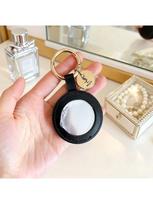 YSL Portable Keychain Mirror - Genuine Leather Case, Compact Makeup Mirror On-The-Go juoda