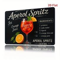 Vintage Tin Sign Aperol Spritz Recipe Metal Wall Art Kitchen Bar Decor 20x30 įvairiaspalvis