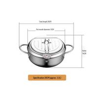 Stainless Steel Japanese Tempura Fryer with Adjustable Temperature for Home Use 201 Stainless Steel