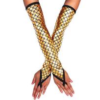 Europos ir Amerikos mados žuvies žvynų pirštinių rankovės rankoms Cosplay ir Karnavalui One Size šviesiai mėlyna spalva