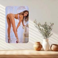 Vintažinis metalinis skardinis ženklas Seksuali moteris Menas Modernus namų dekoras Dovana 20x30cm rožinė
