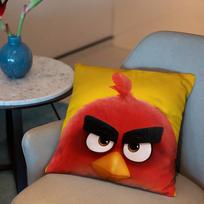 The Angry Birds Movie Cushion Cover 2-in-1 Reversible Plush Pillow Cover | Car/Sofa/Bed | Perfect Gift 12x12Inch