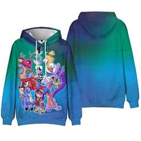 Nuostabus Skaitmeninis Cirko Anime Hoodis Megztinis Vyrams Moterims Unisex Grafinis Spausdintas Šaunus Dažytas Kaklaraiščiu Gatvės Stiliaus Hoodis Ilgomis Rankovėmis Megztinis Viršutiniai Drabužiai XS