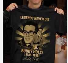 Buddy Holly Legends Never Die T-shirt Black Unisex All Sizes S-5Xl Unisex T-Shirt XXL