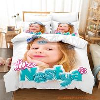 Like Nastya Patalynės Kolekcija Viengulio Twin Full Queen King Dydžio Lovų Kolekcija Suaugusiųjų Vaikų Miegamojo Antklodės Užvalkalų Kolekcijos 3D Anime Su Patalynės Laisvalaikio EU Single(135x200cm)