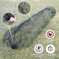 1 vnt. sulankstomas juodas tinklinis tunelis - apsauga nuo UV spindulių, paukščių ir vabzdžių barjeras sodo ūkiams ir šiltnamiams, patvari danga