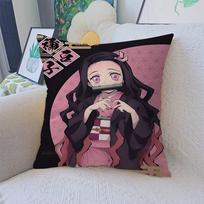 Demon Slayer Nezuko Kamado Animacinis 45*45cm Pagalvės užvalkalas Dekoratyvinis pagalvės užvalkalas Namų pagalvės užvalkalas Sofos pagalvei 30cmx30cm