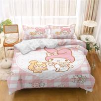 3 dalių rinkinys My Melody patalynės komplektai Vaikams Patalynės komplektas Namams Twin 1 antklodės užvalkalas Prabangus 100% poliesteris Modernus margintas 90x200cm white
