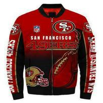 3D Printed American Football Flight Jacket with Added Cotton for Winter XXXL