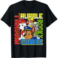 PAW Patrol Rubble, Chase, Rocky and Marshall T-Shirt S juoda