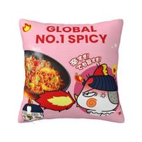 Aštrūs vištienos makaronai Buldak karšto vištienos skonio Ramen pagalvės užvalkalas Modernus pagalvės užvalkalas Kvadratinis pagalvės užvalkalas Pagalvių užvalkalai 12x12Inch